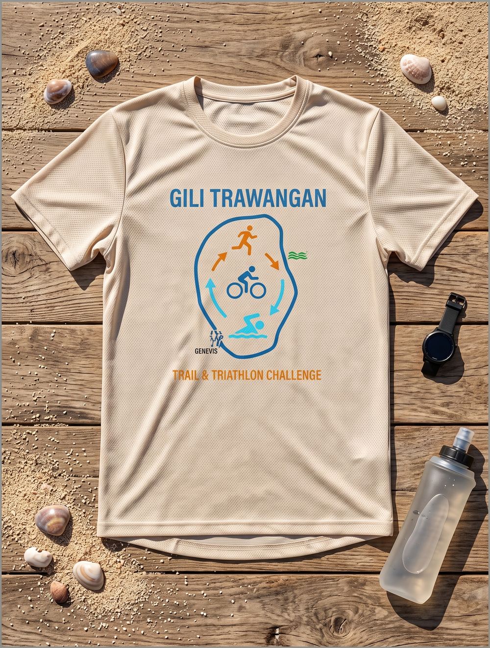 Design du t-shirt Gili Trawangan Trail & Triathlon Challenge