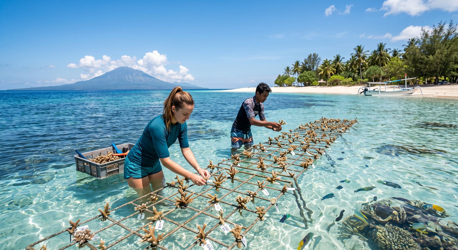 Plantation de coraux à Gili Trawangan